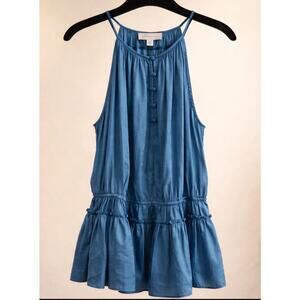 Philosophy Republic Clothing Blue Sleeveless Ruffle Hem Top XL